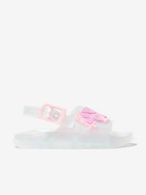 Sophia Webster Girls Butterfly Jelly Sildes in Pearl