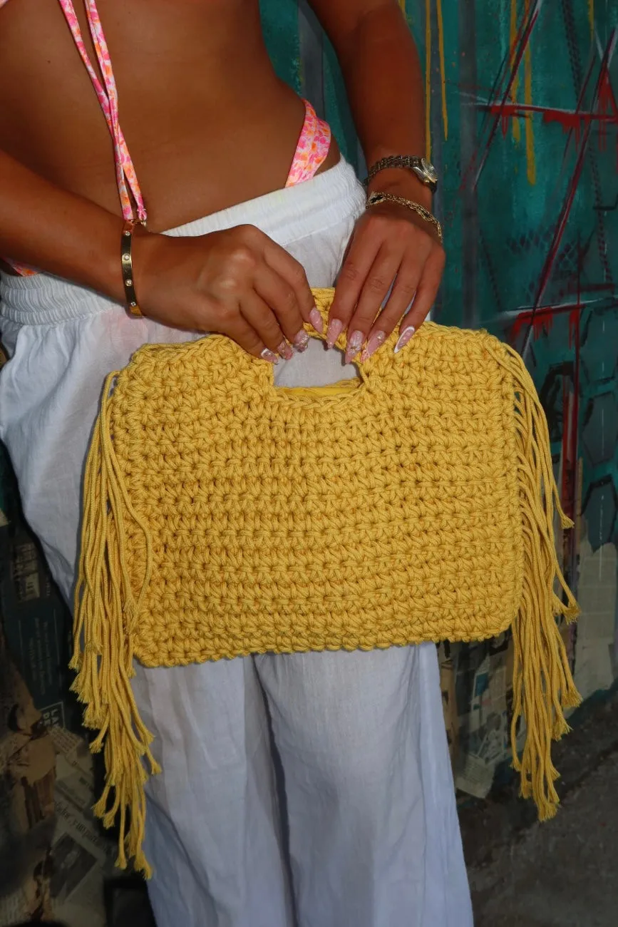 ST.JORDI Crochet Tassel Bag -Yellow