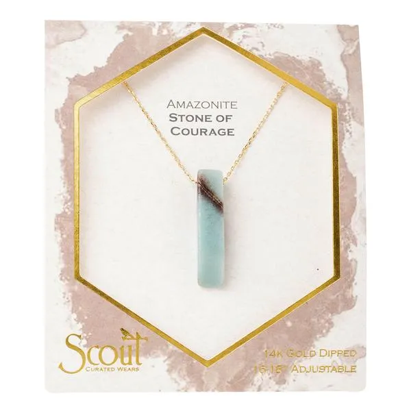 Stone Point Neck Amazonite/Gold