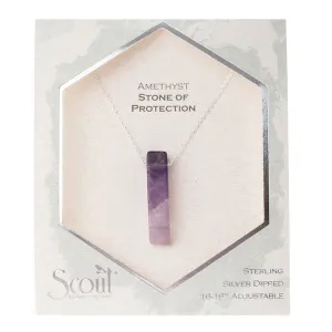 Stone Point Neck Amethyst/Silver