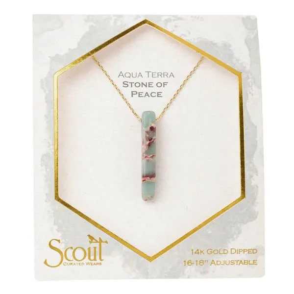 Stone Point Neck Aqua Terra/Gold