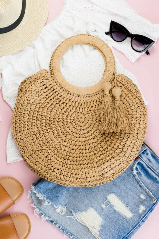 Straw Tassel O-Ring Tote *Online Only*