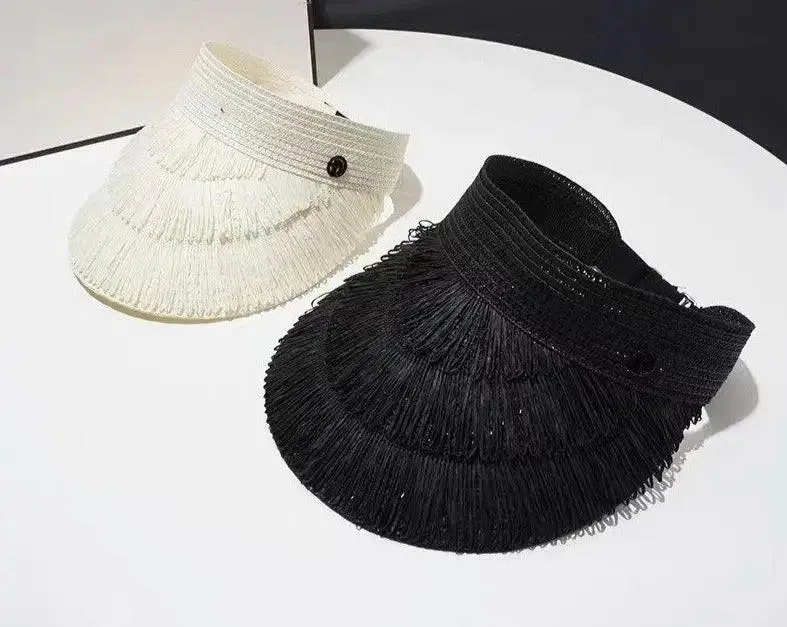 Straw Tassel Visor Hat: Sun Protection with Style