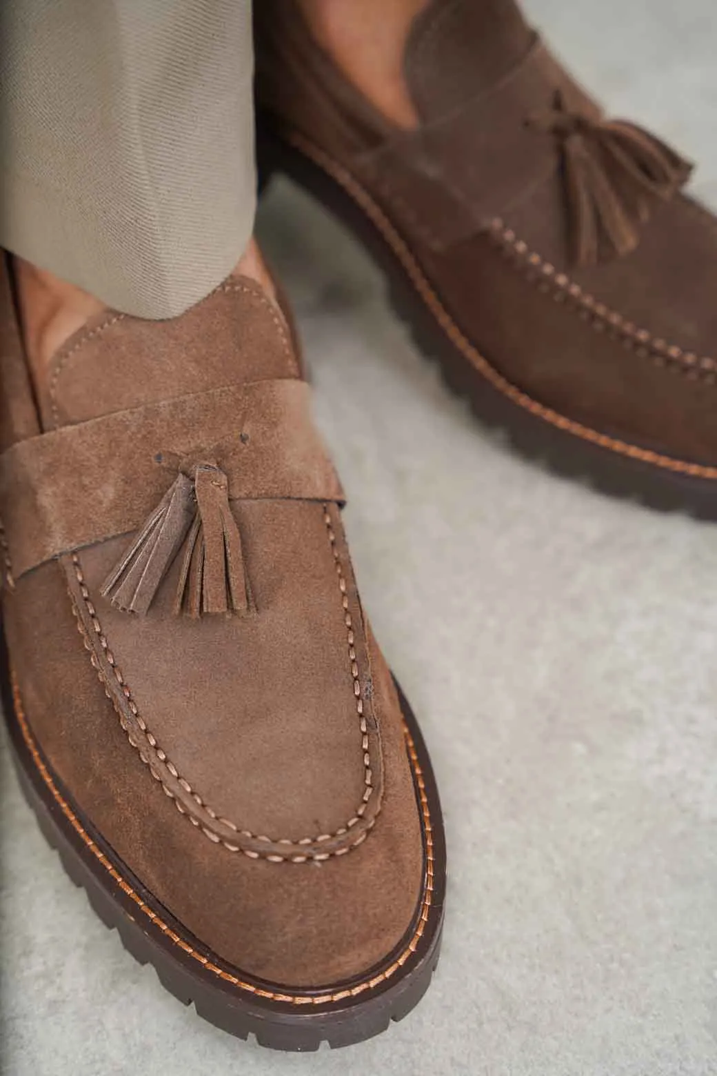 SUEDE TASSEL LOAFERS