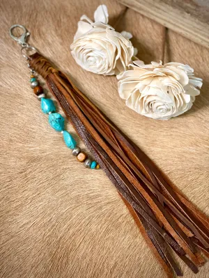 Tan w/ Turquoise II- Purse Tassel