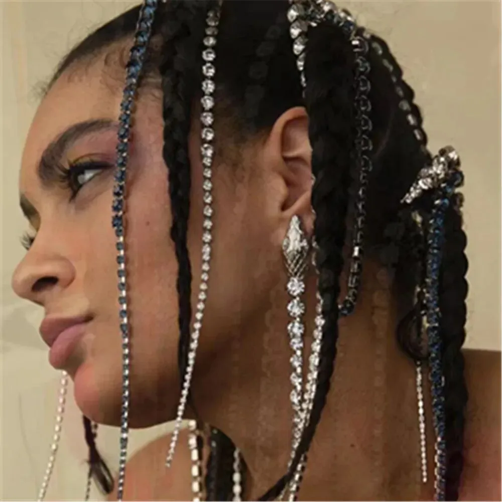 TEEK - Crystal Long Tassel Snake Hair Jewelry