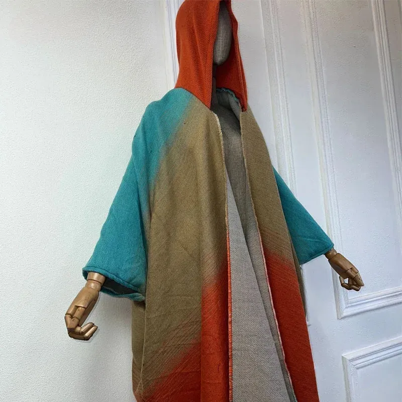 TEEK - Warm Hooded Kaftan Shawl Dress