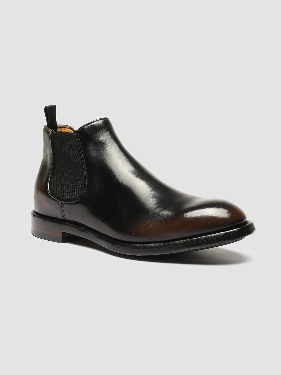 TEMPLE 008 - Brown Leather Chelsea Boots