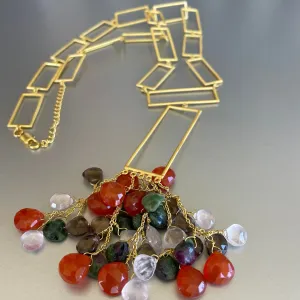 Thalia Necklace With Gemstone Cluster