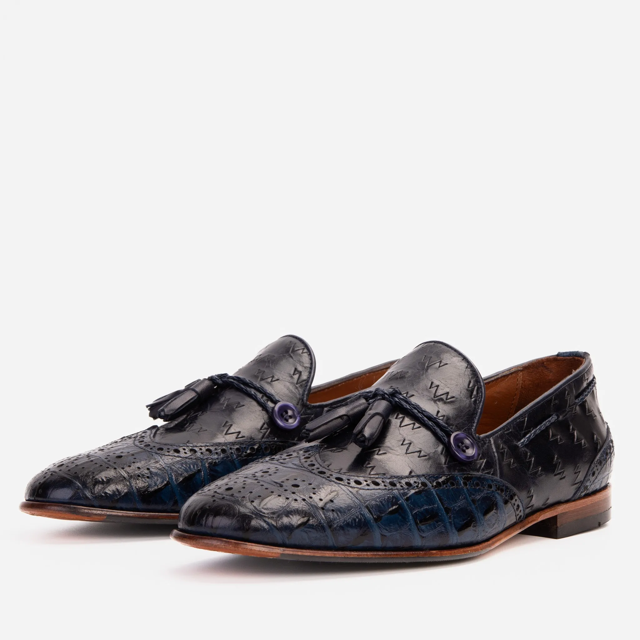 The Istanbul Navy Blue Leather Tassel Loafer Men Shoe