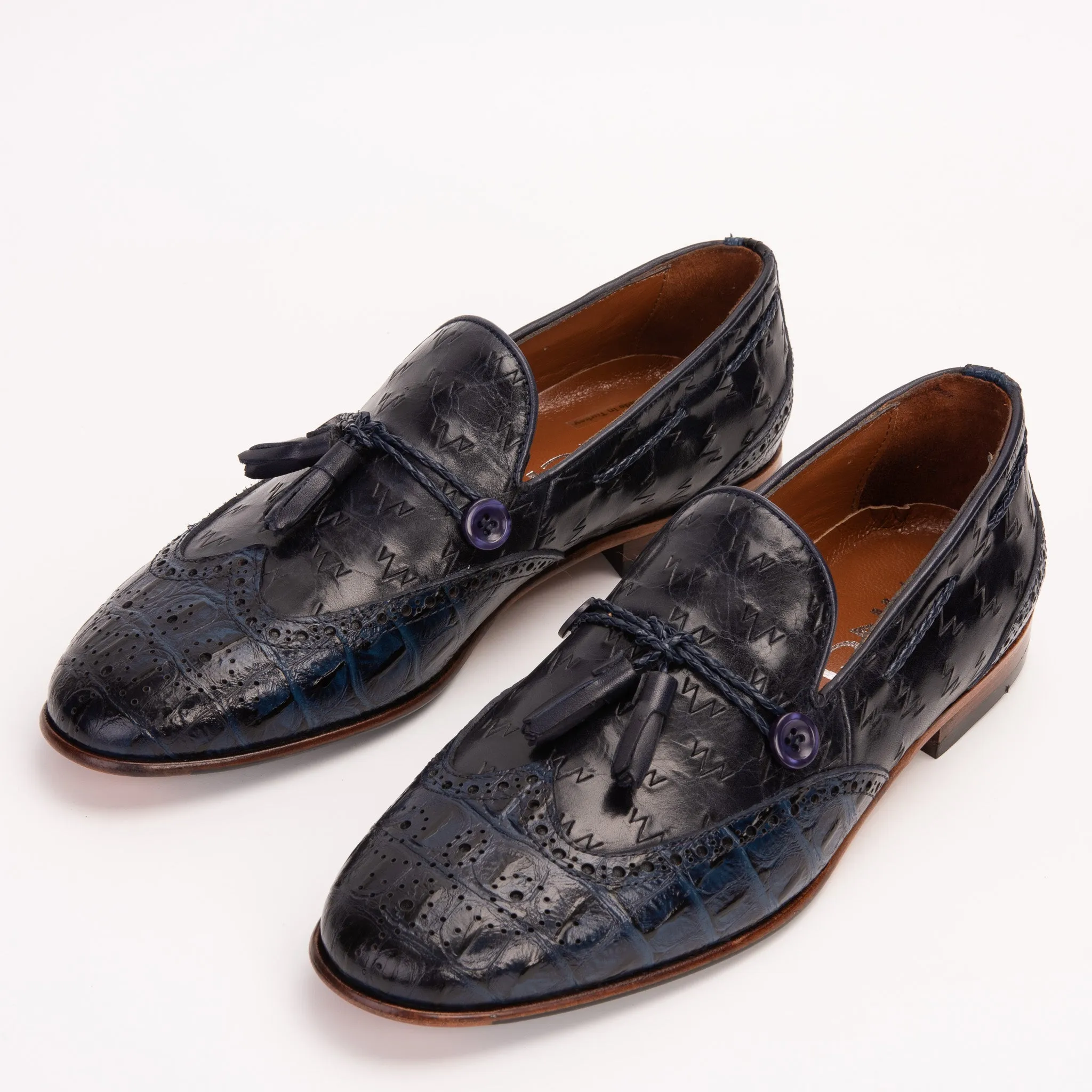 The Istanbul Navy Blue Leather Tassel Loafer Men Shoe