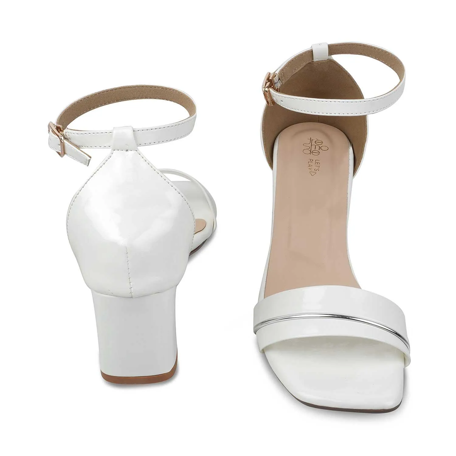 The Seel White Women's Dress Block Heel Sandals Tresmode