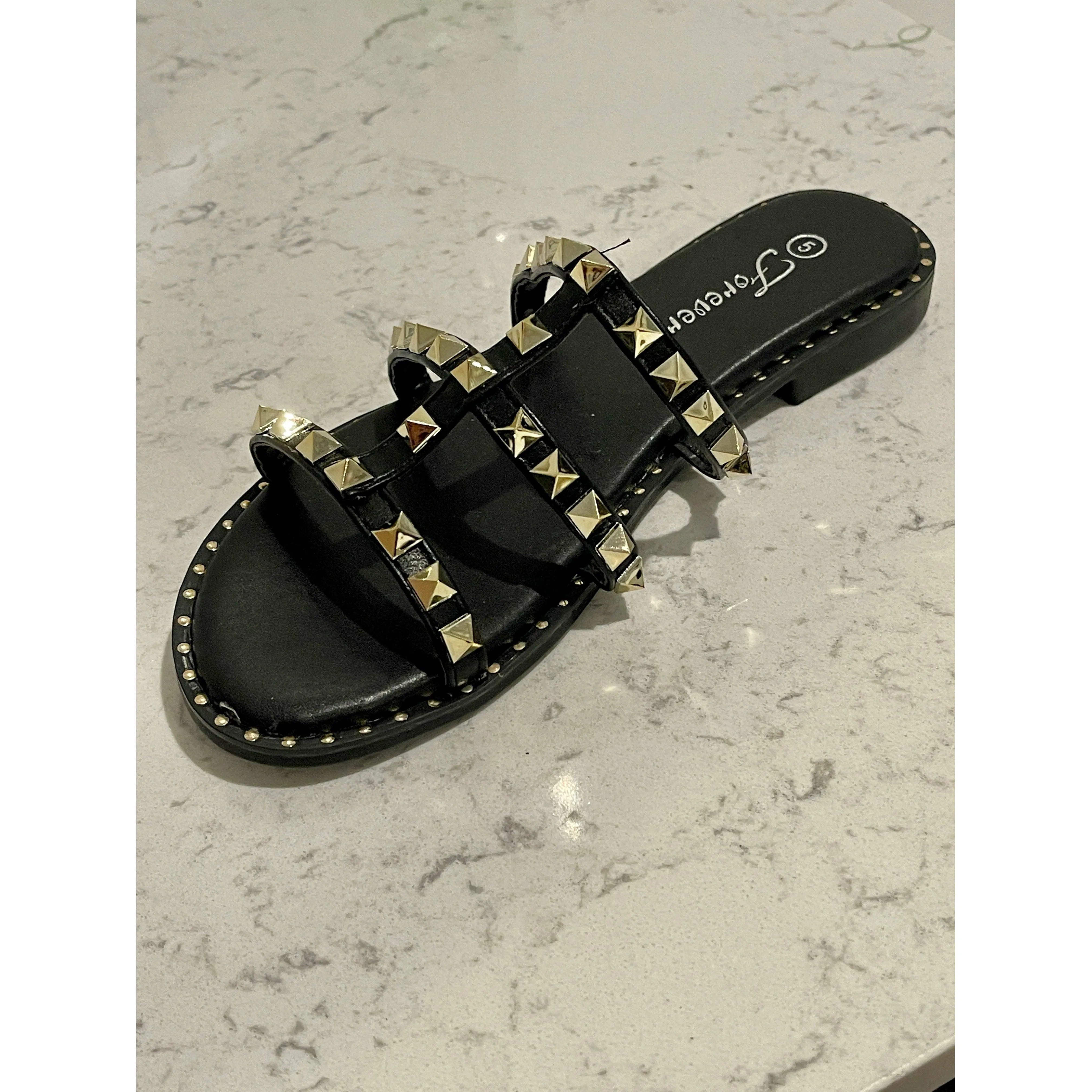 Three Strap Studded Sandal