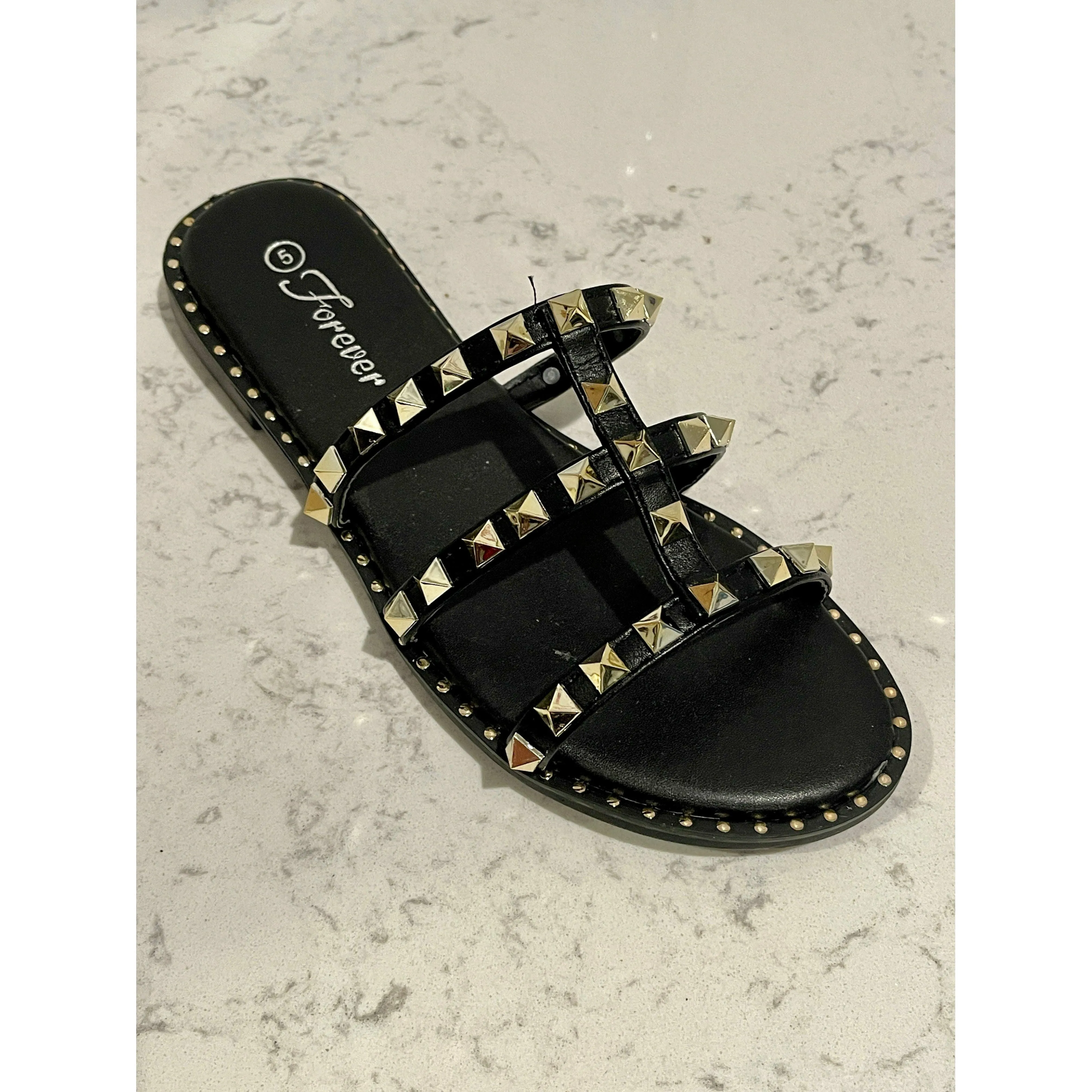 Three Strap Studded Sandal