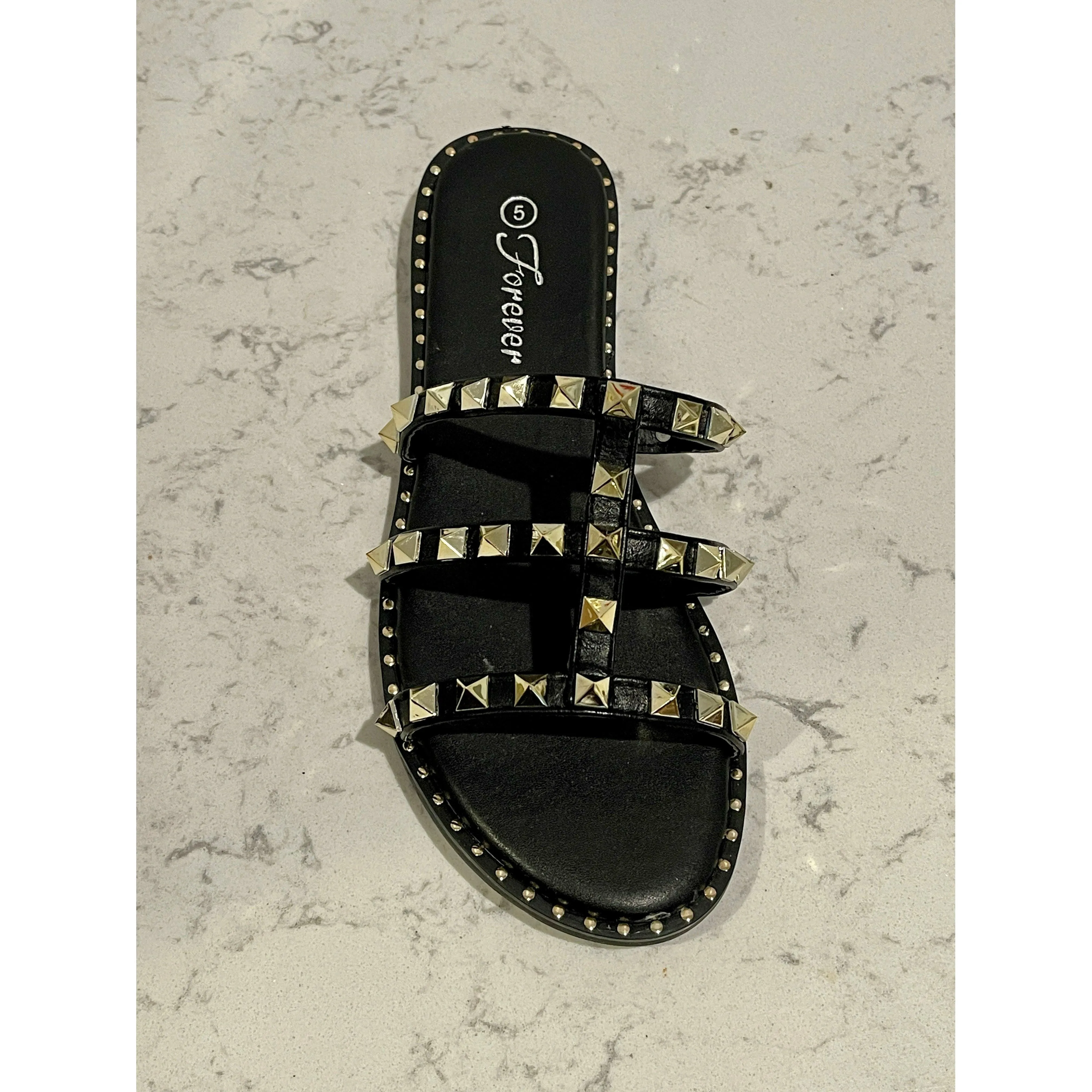 Three Strap Studded Sandal