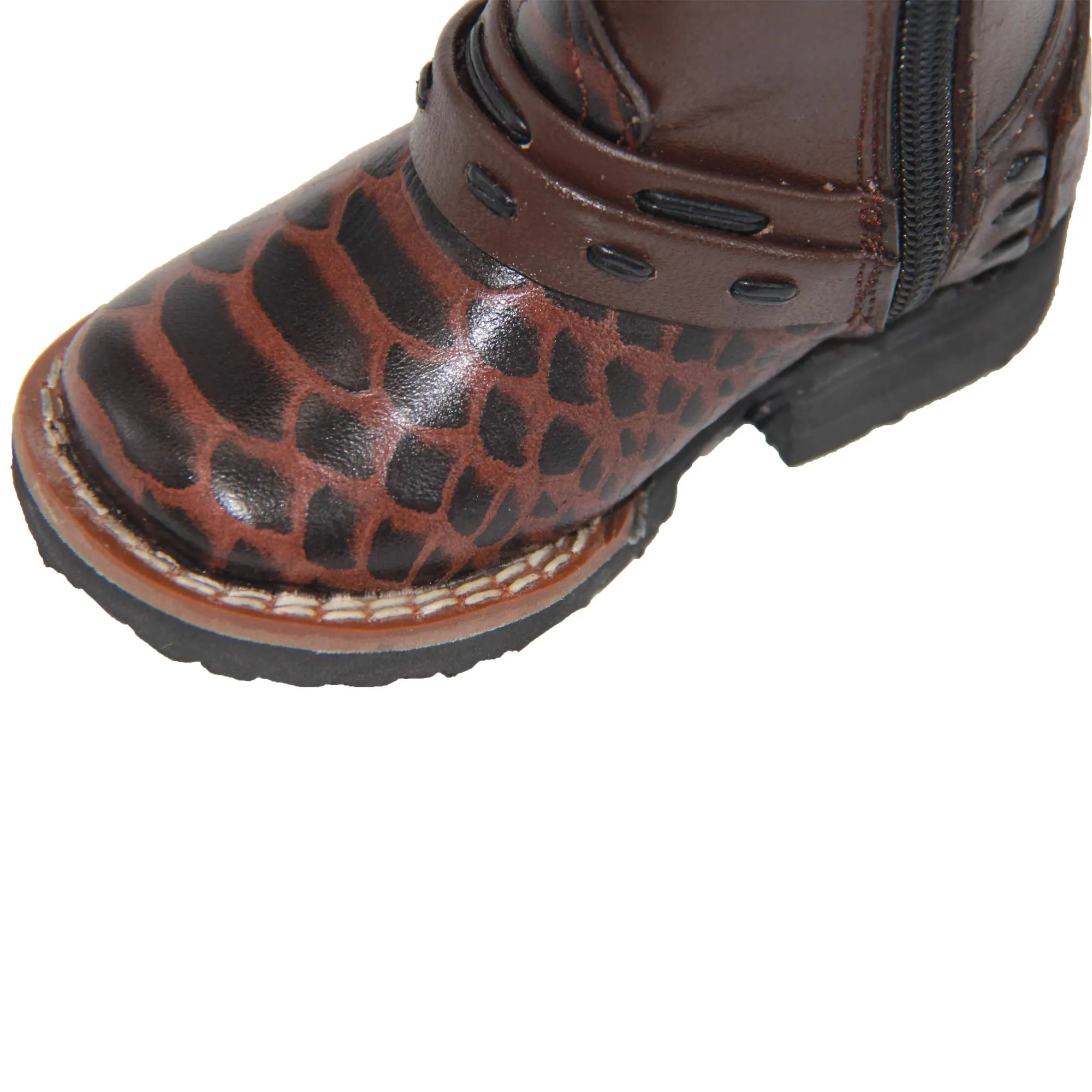 Toddler Infant Snake Print Leather Western Boot