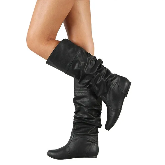 Trendy Mid Calf  Round Toe Boots