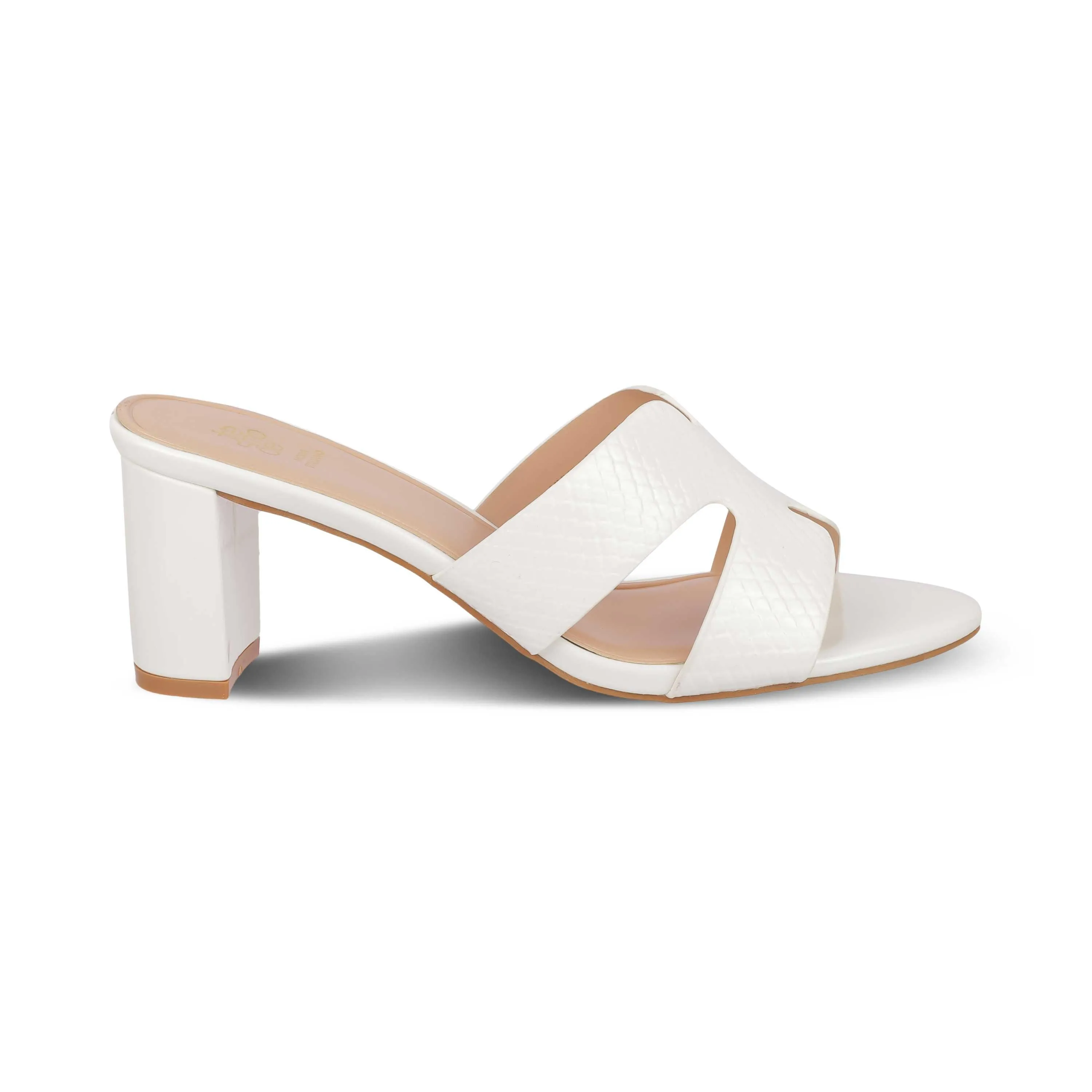 Tresmode Rovero White Women's Dress Block Heel Sandals