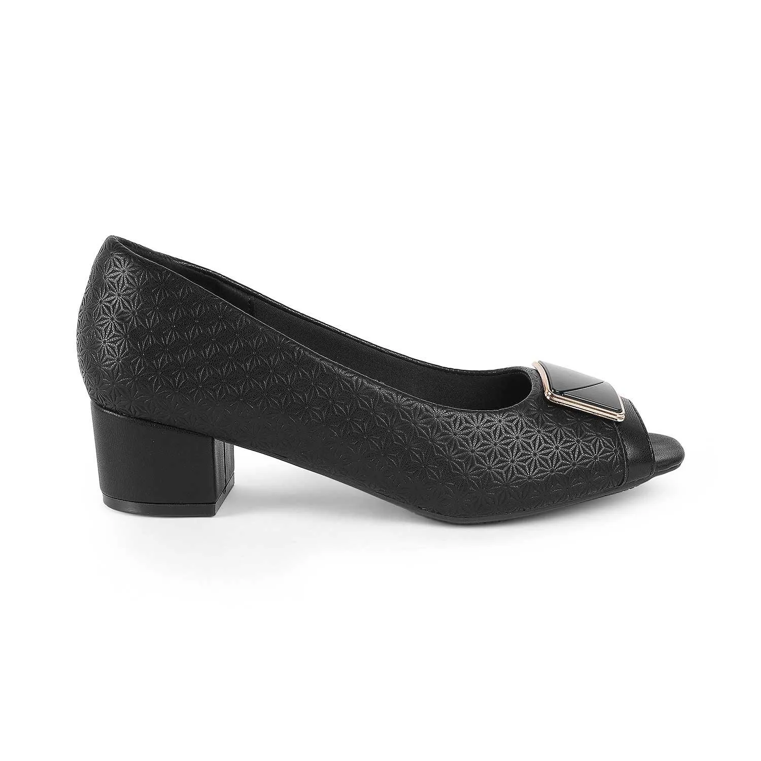 Tresmode Treroy Black Women's Peep Toe Sandals