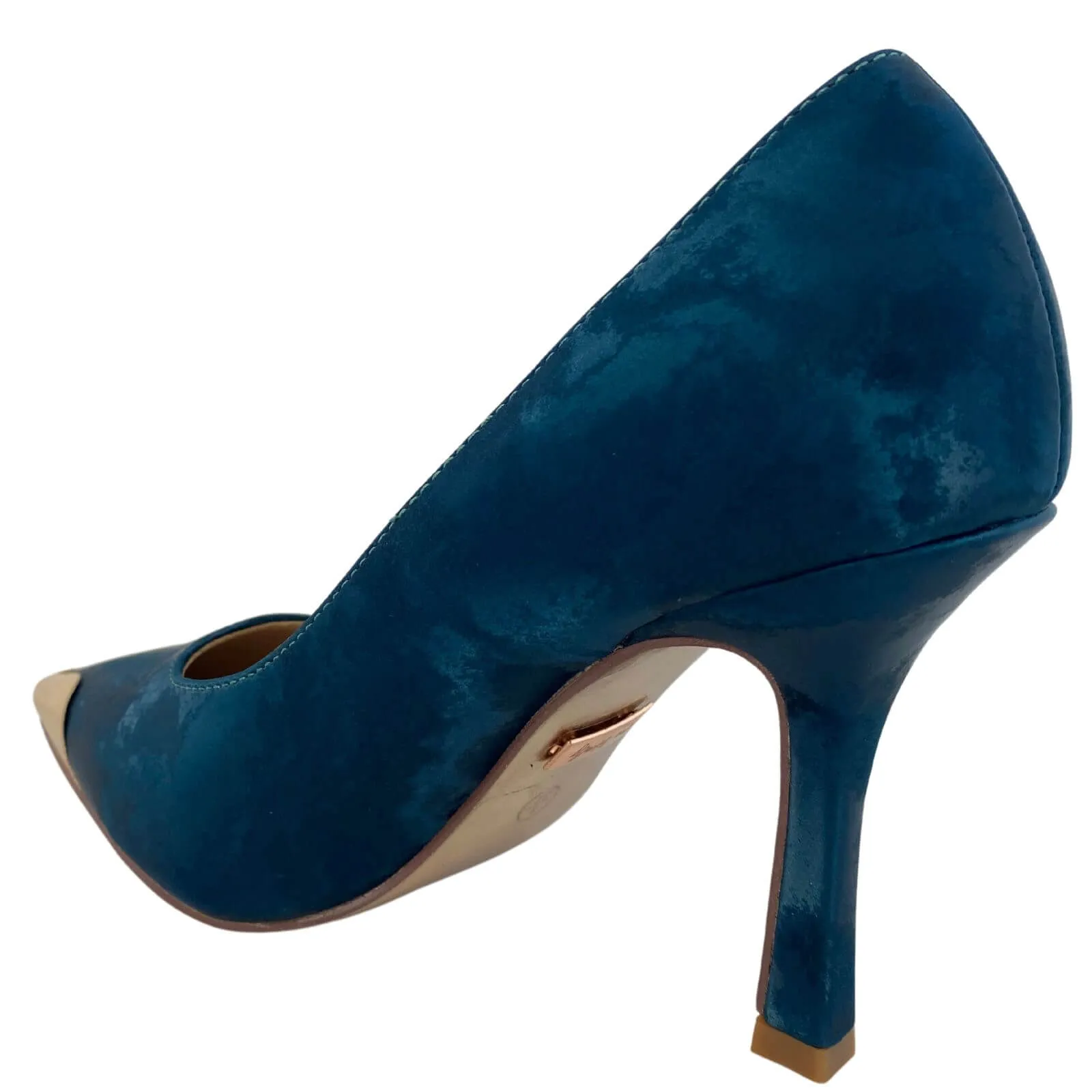 Una Healy Gold Tipped Toe Stiletto Shoes - Teal