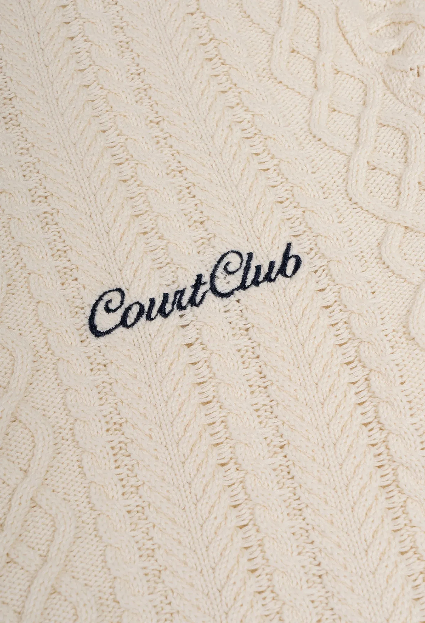 Unisex Court Club Tripple Knit Embroidered Cardigan