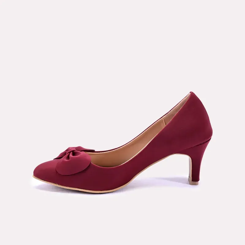 Verity Maroon Fancy Court Shoes 0431153