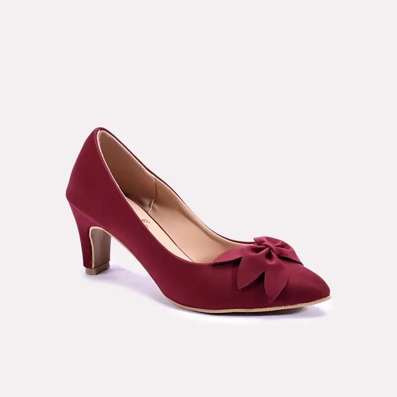 Verity Maroon Fancy Court Shoes 0431153