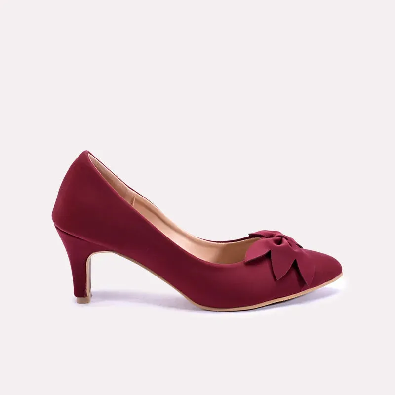 Verity Maroon Fancy Court Shoes 0431153