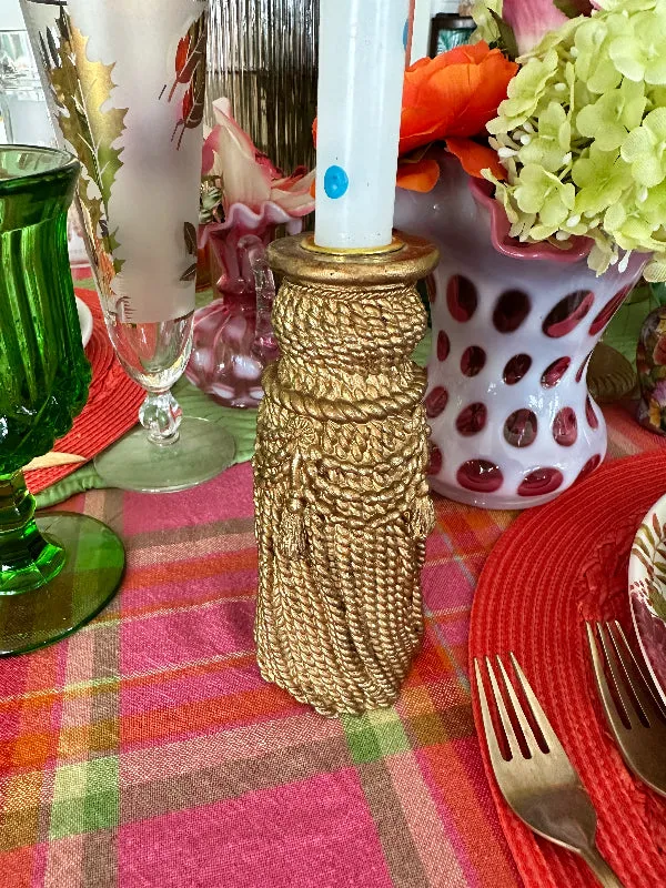 Vintage Candle Holder, Tassel