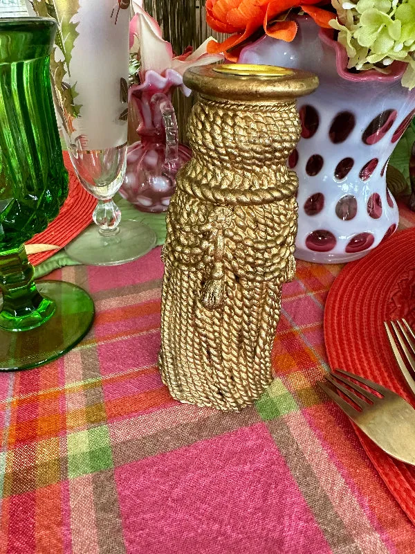 Vintage Candle Holder, Tassel