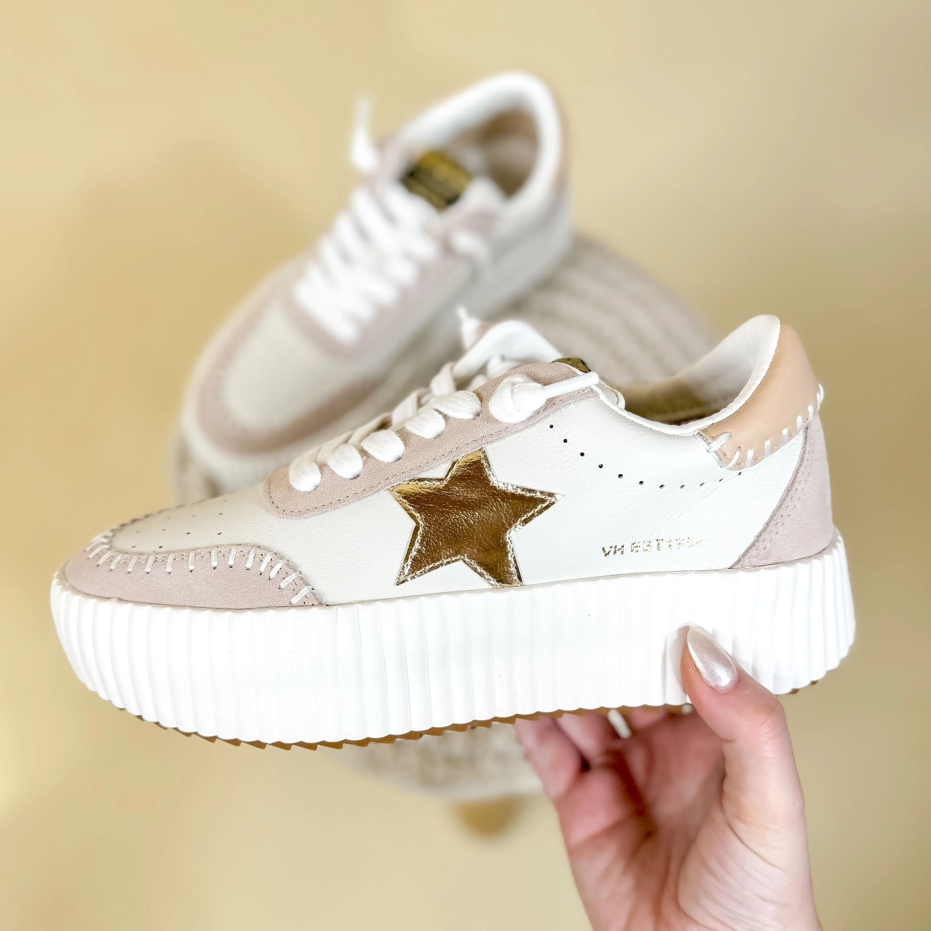 Vintage Havana | Blaze 5 Sneakers in Soft White and Blush