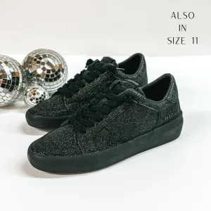 Vintage Havana | Kara Glitter Sneakers in Matte Black