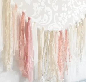 Vintage look ribbon Tassel Garland Banner