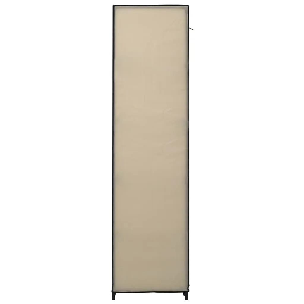 Wardrobe with Compartments and Rods Cream 150x45x176 cm Fabric