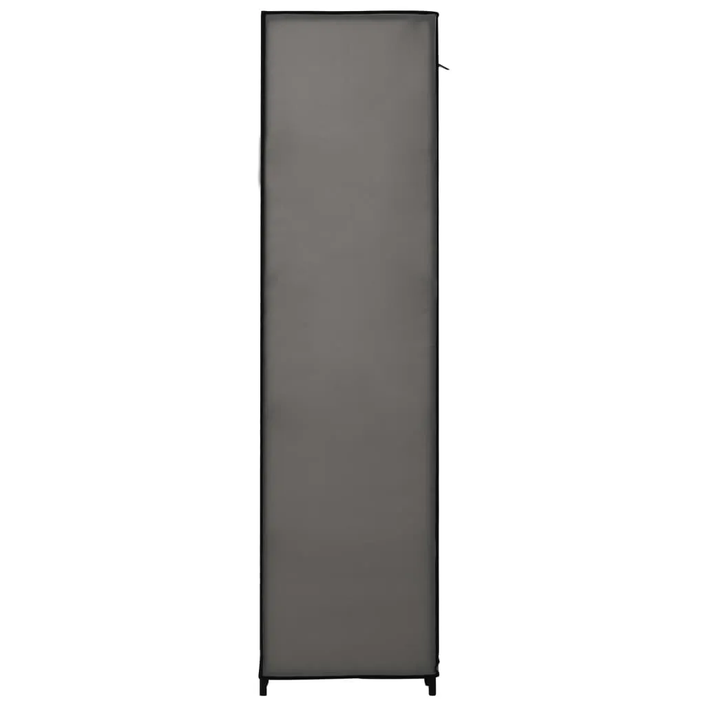 Wardrobe with Compartments and Rods Grey 150x45x176 cm Fabric