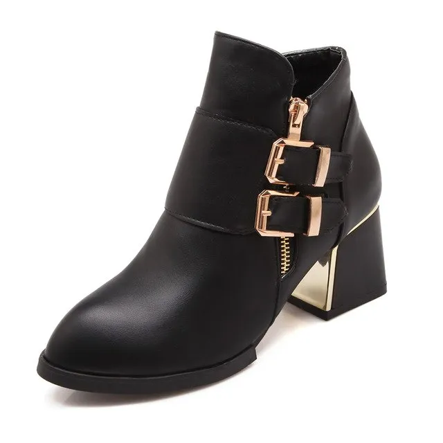 Women Boots Ankle Heels Western