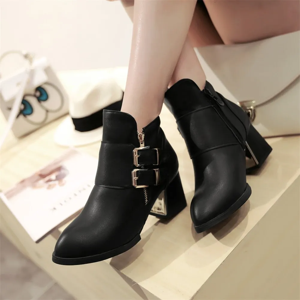 Women Boots Ankle Heels Western