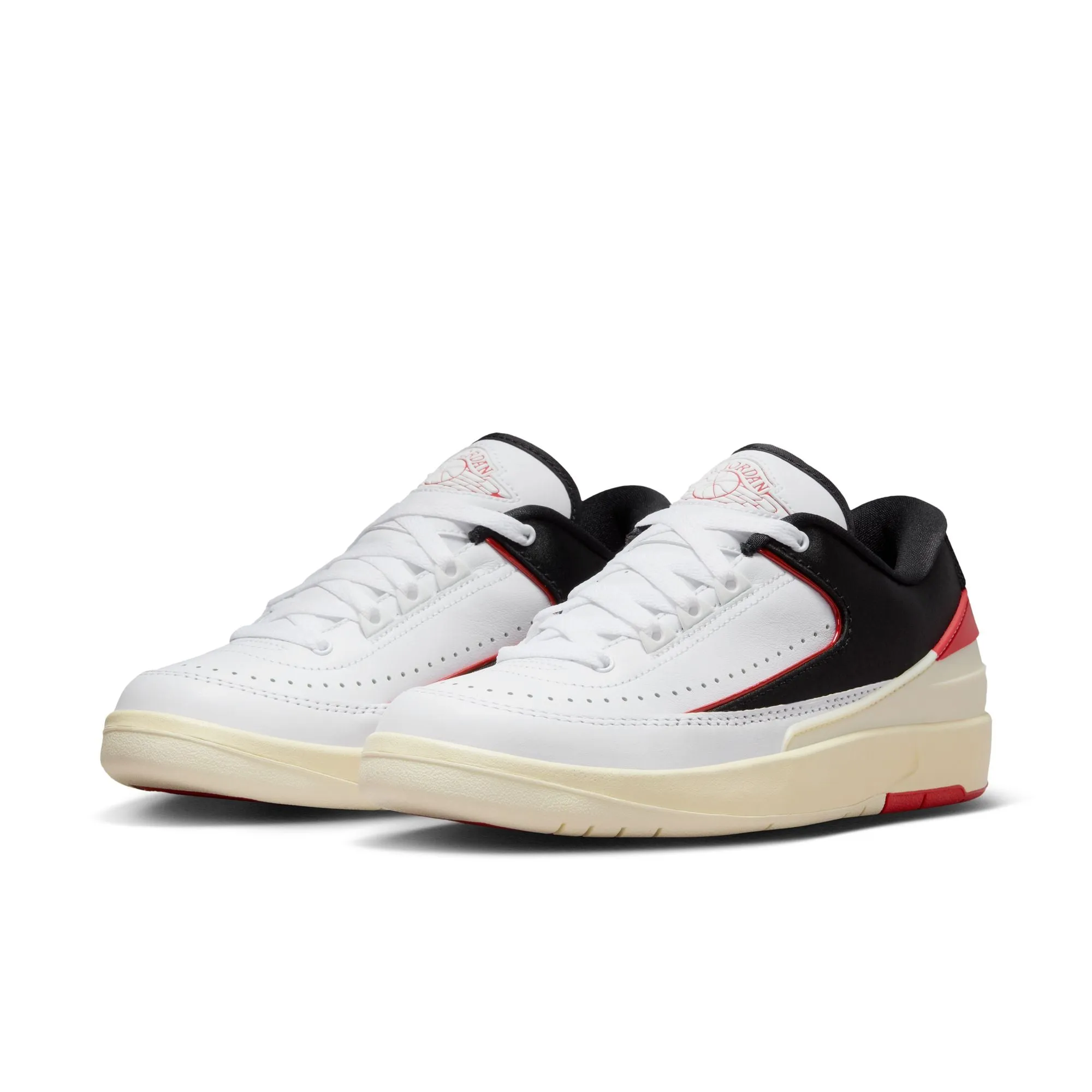 Women's Air Jordan 2 Retro Low- WHITE/UNIVERSITY RED-BLACK-COCONUT MILK