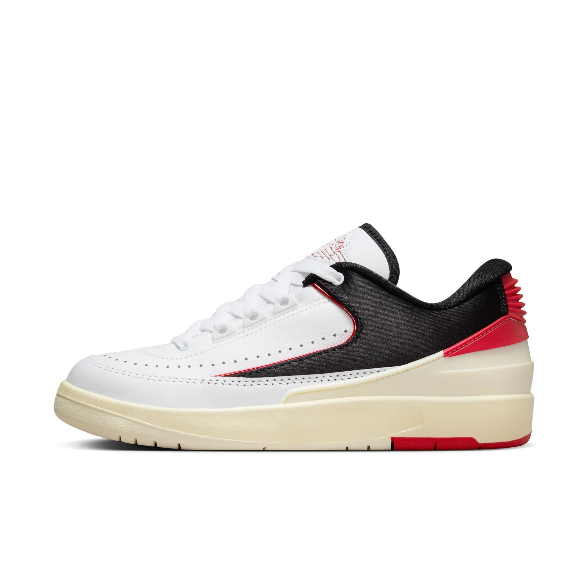 Women's Air Jordan 2 Retro Low- WHITE/UNIVERSITY RED-BLACK-COCONUT MILK