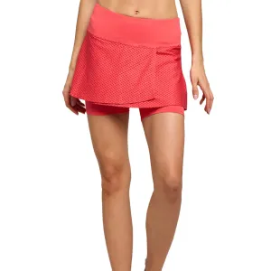 Women`s Circle Mesh Strata 13 Inch Tennis Skort Cayenne