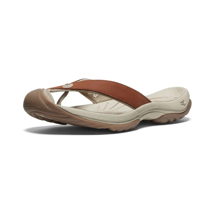 Women's Keen Waimea Leather Flip Flop Color: Sorrel Horse/Plaza Taupe