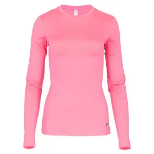 Women's Long Sleeve UV Blocker Pickleball Top Pink Cyclamen