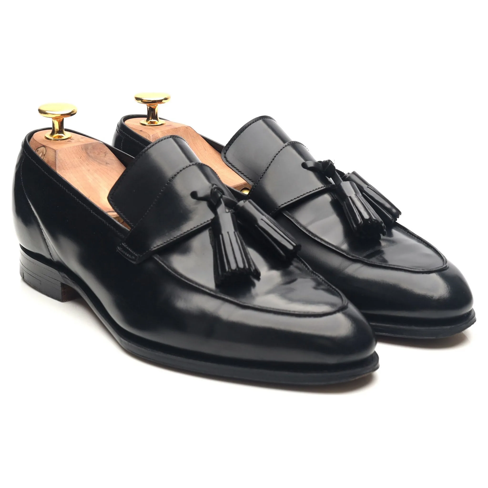 Women's 'Sophie' Black Leather Tassel Loafers UK 5.5 C