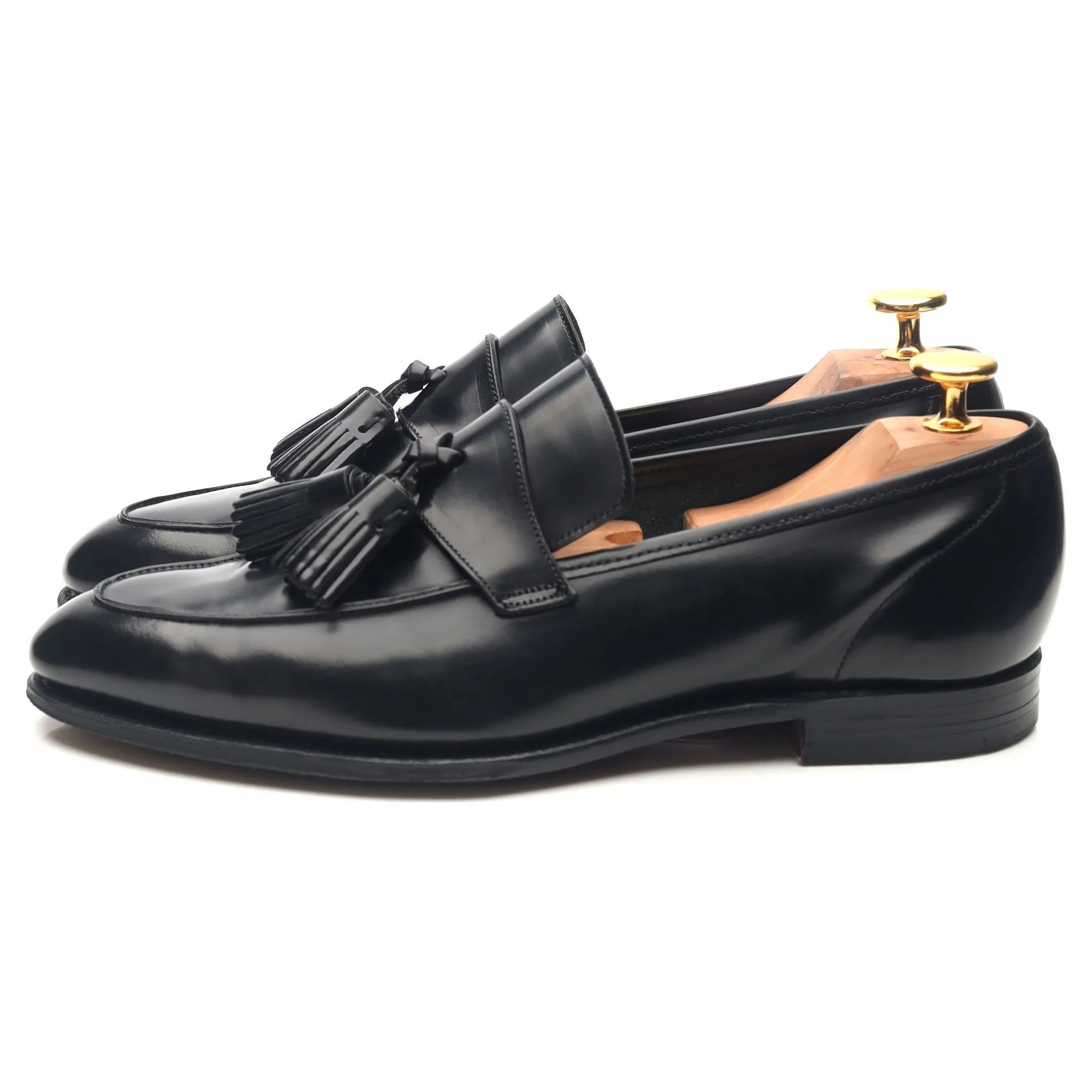 Women's 'Sophie' Black Leather Tassel Loafers UK 5.5 C