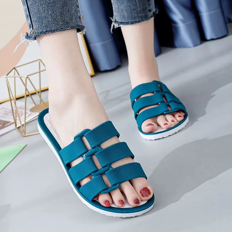 Women's Summer Outdoor Sandals New Arrival Jelly Beach Sandals Flats Soft Bottom Jelly Plastic Sandals for Women