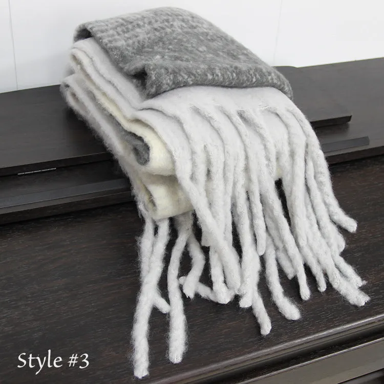 Wool Blend Tassel Scarf