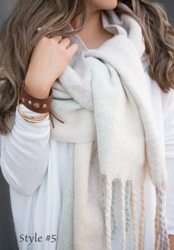 Wool Blend Tassel Scarf