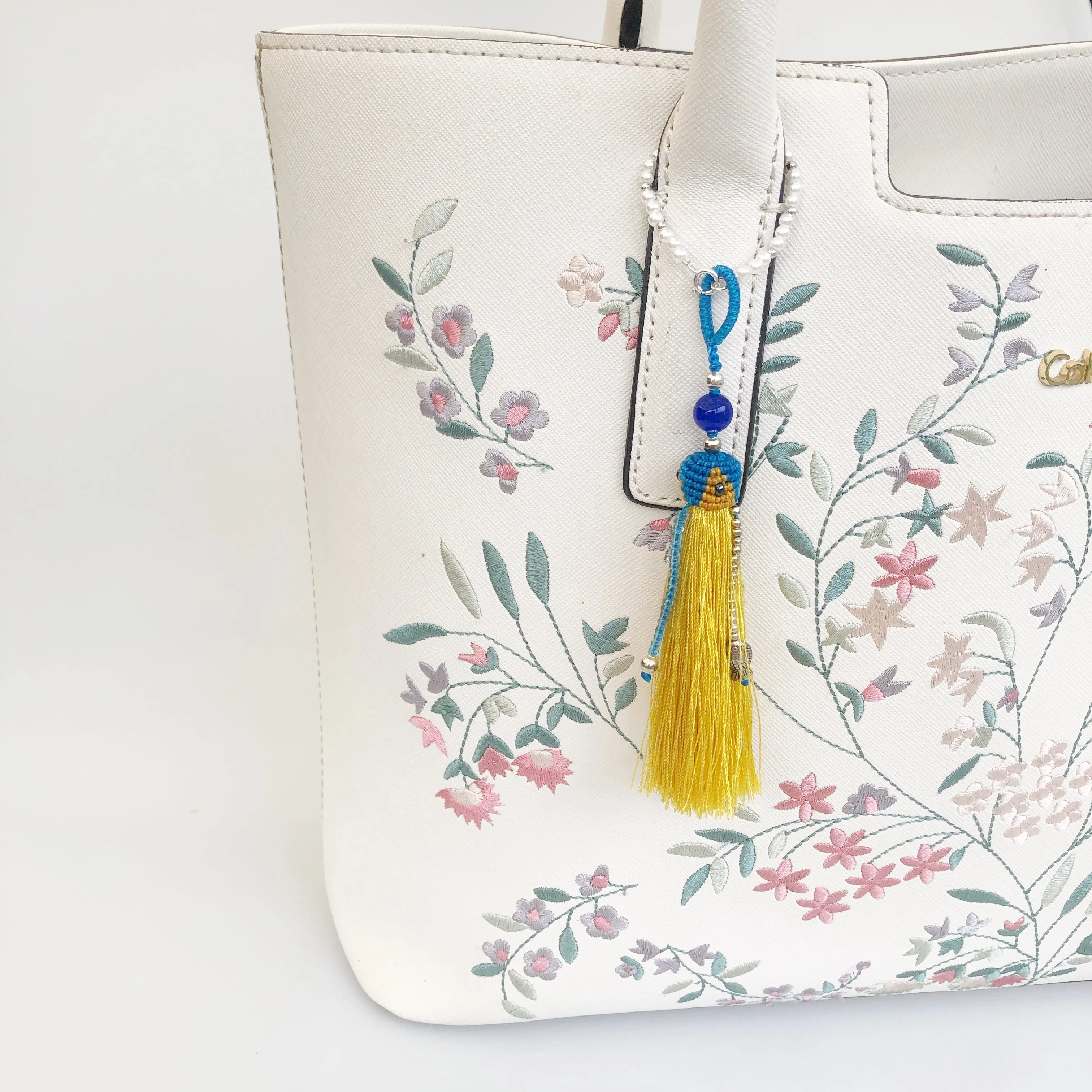 Yellow Silk Tassel Bag Accessory