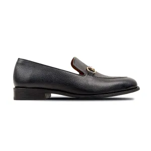 Zen - Men's Black Pebbel Grain Leather Loafer