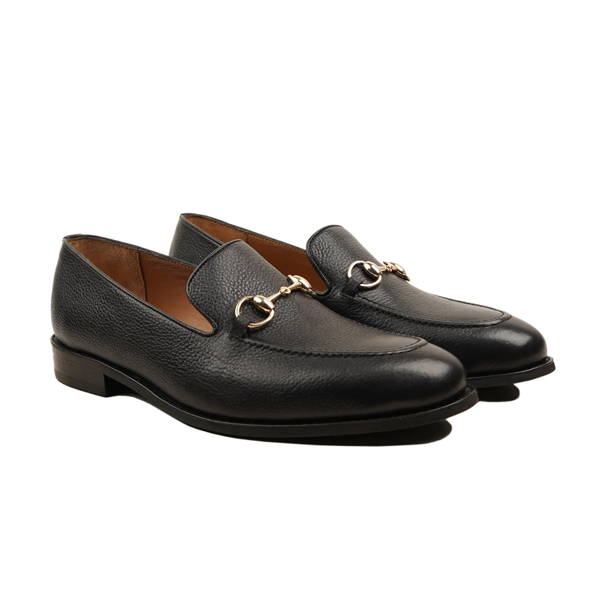 Zen - Men's Black Pebbel Grain Leather Loafer